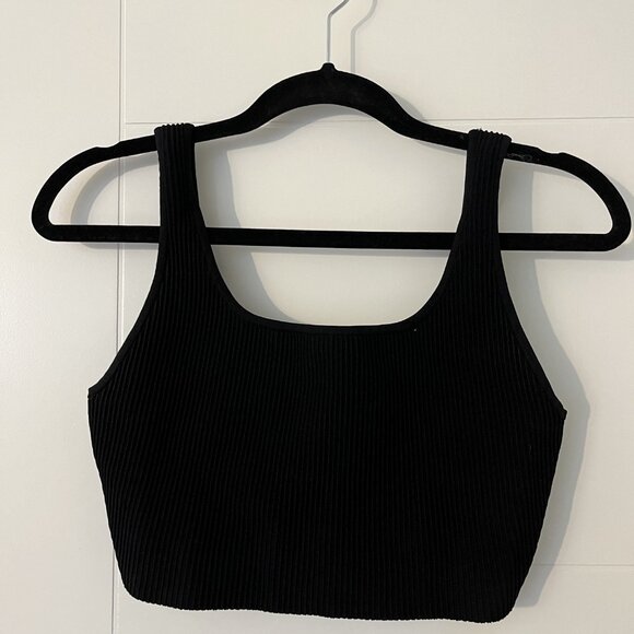 Aritzia/Babaton Sculpt knit Squareneck Cropped Tank | Black | Size M - Picture 2 of 4